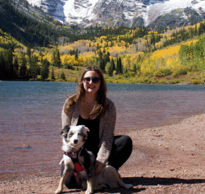 Katie and Aspen with mountains