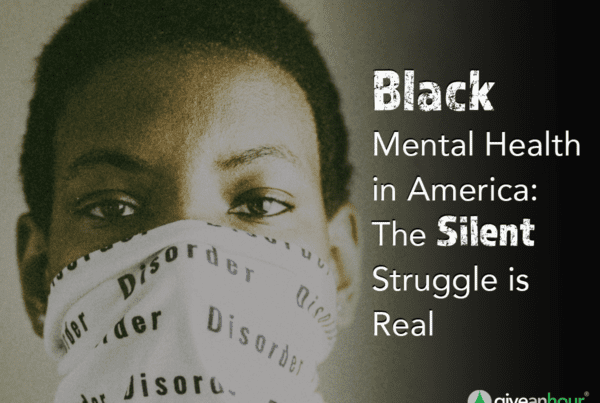image of Black man with mouth covered for Black mental health and Black History Month